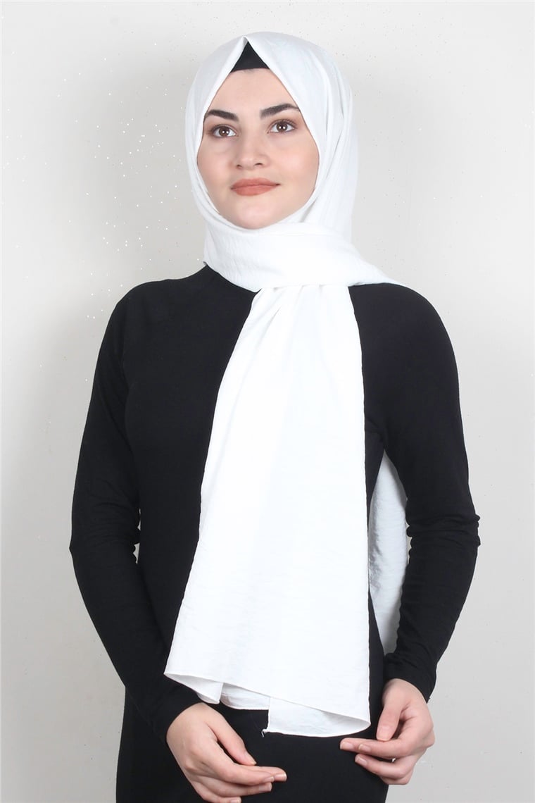 Medine İpeği Şal Lux 1363-8 Beyaz