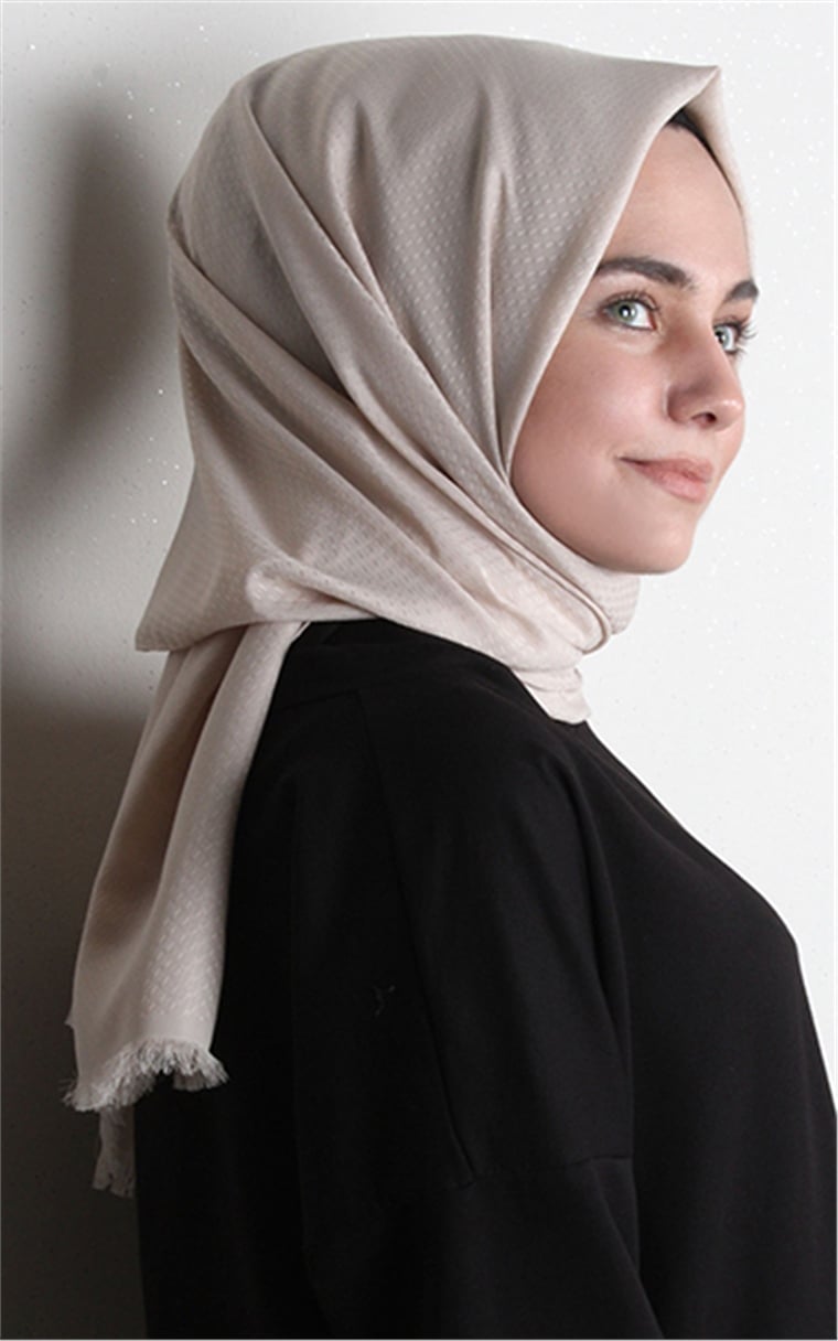 Minimal Desen Şal 1465-11 Bej