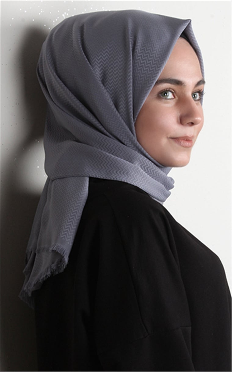 Minimal Desen Şal 1465-26 Buz Mavisi