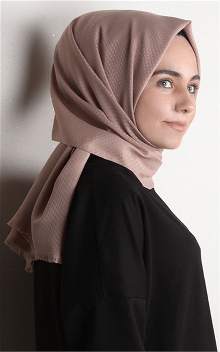 Minimal Desen Şal 1465-6 Sütlü Kahve