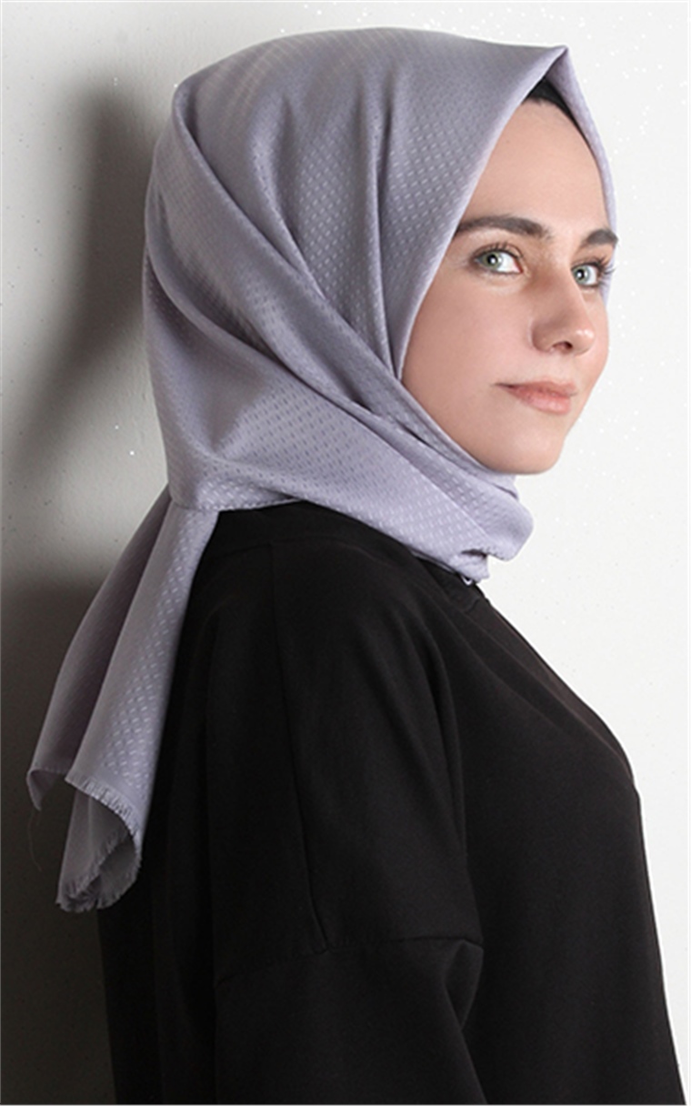 Minimal Desen Şal 1465-9 Gri