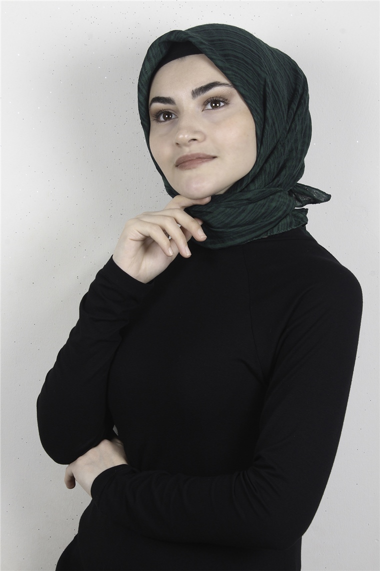 Mistik Pamuk Eşarp 4101-1 Zümrüt 