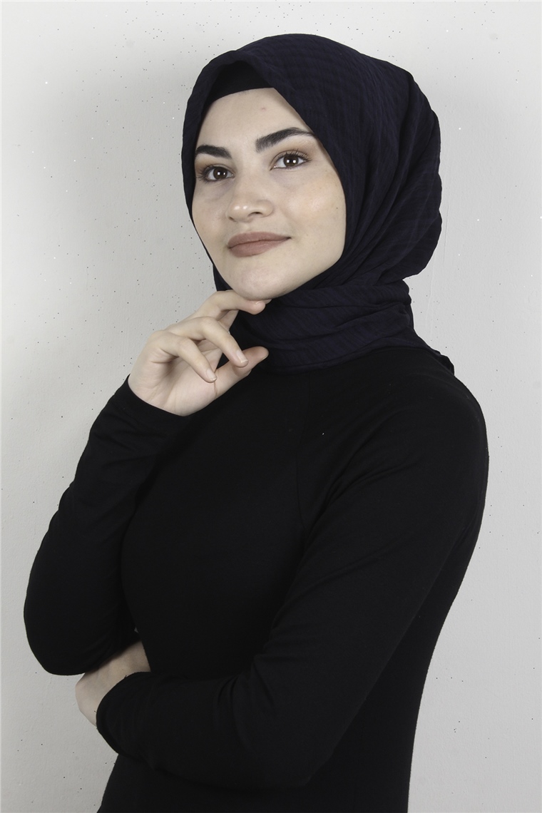 Mistik Pamuk Eşarp 4101-21 Lacivert