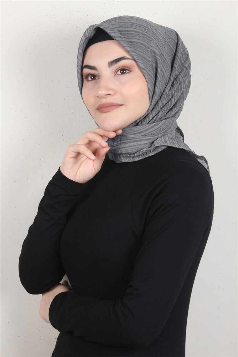 Mistik Pamuk Eşarp 4101-23 Gümüş