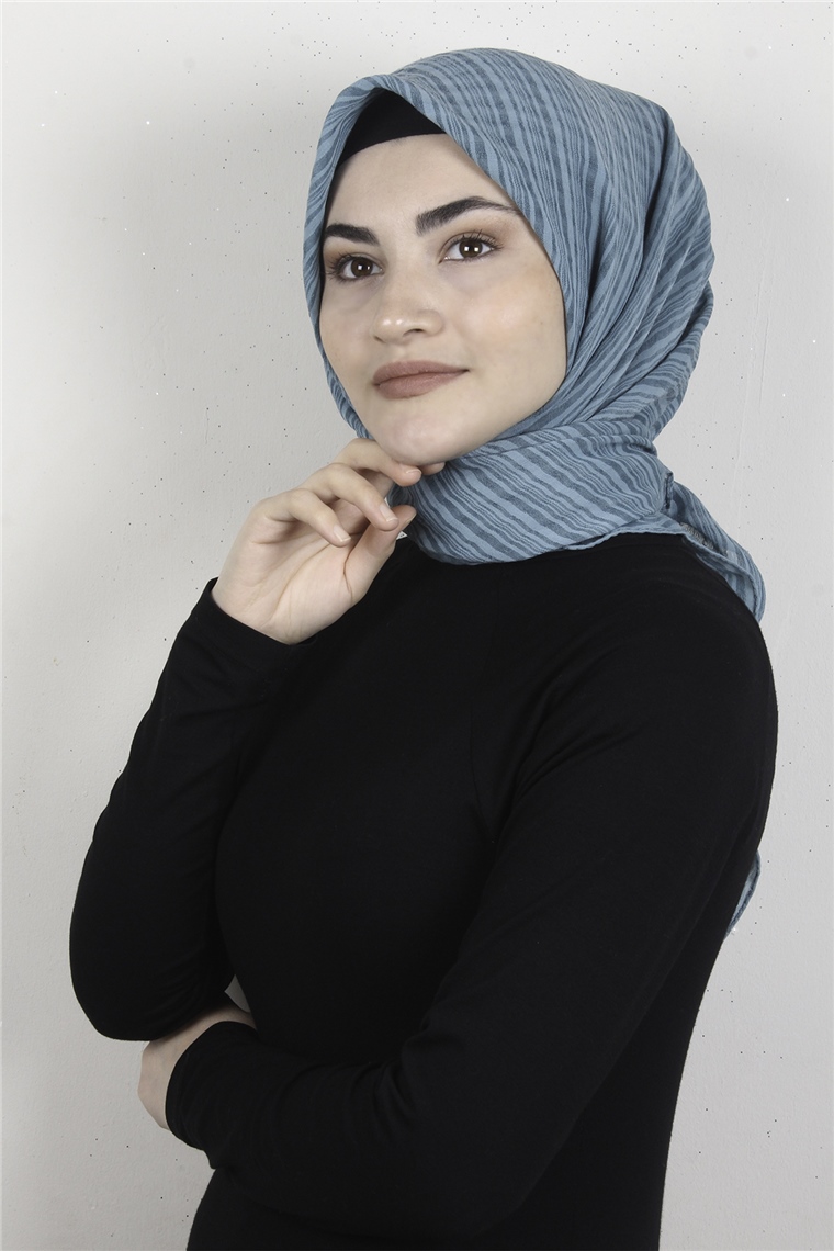 Mistik Pamuk Eşarp 4101-24 Su Mavisi