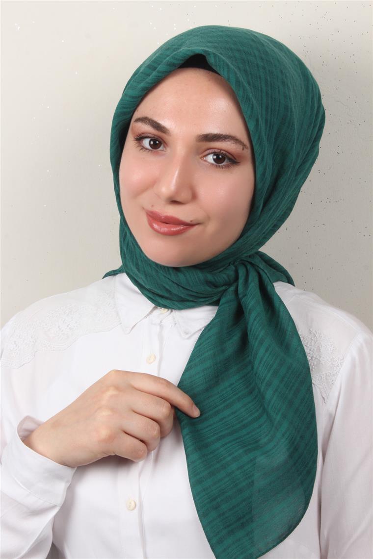 Mistik Pamuk Eşarp 4101-37 Zümrüt