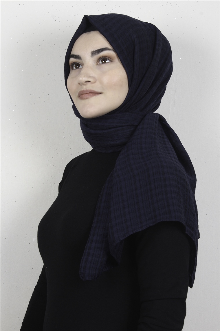 Mistik Pamuk Şal 2626-10 Lacivert