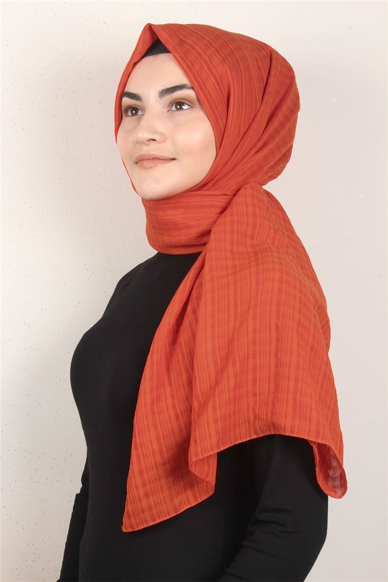 Mistik Pamuk Şal 2626-21 Koyu Turuncu