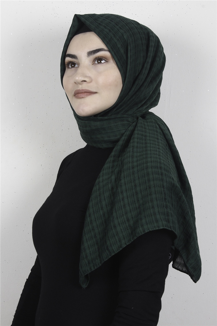 Mistik Pamuk Şal 2626-6 Zümrüt Yeşili