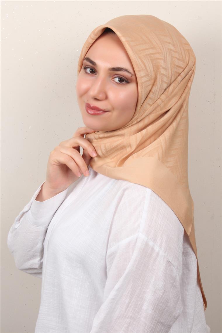 Modakaşmir İpeksi Jakar Eşarp 5355-13 Koyu Bej