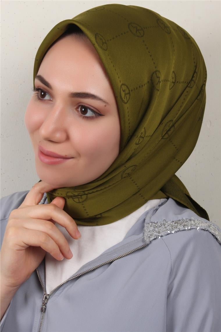 Modakaşmir İpeksi Jakar Eşarp 5357-24 Yağ Yeşili