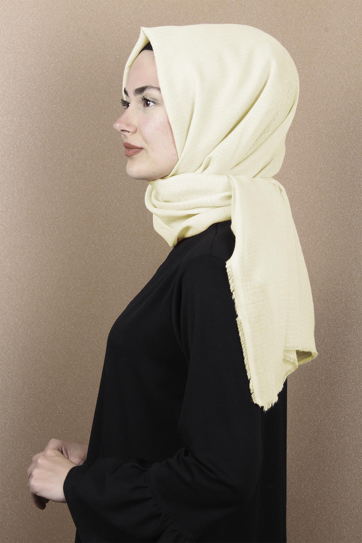 Monogram Pamuk Şal 143-16 Krem