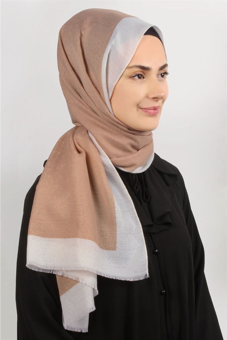 Monogram Şal 127-2 Sütlü Kahve