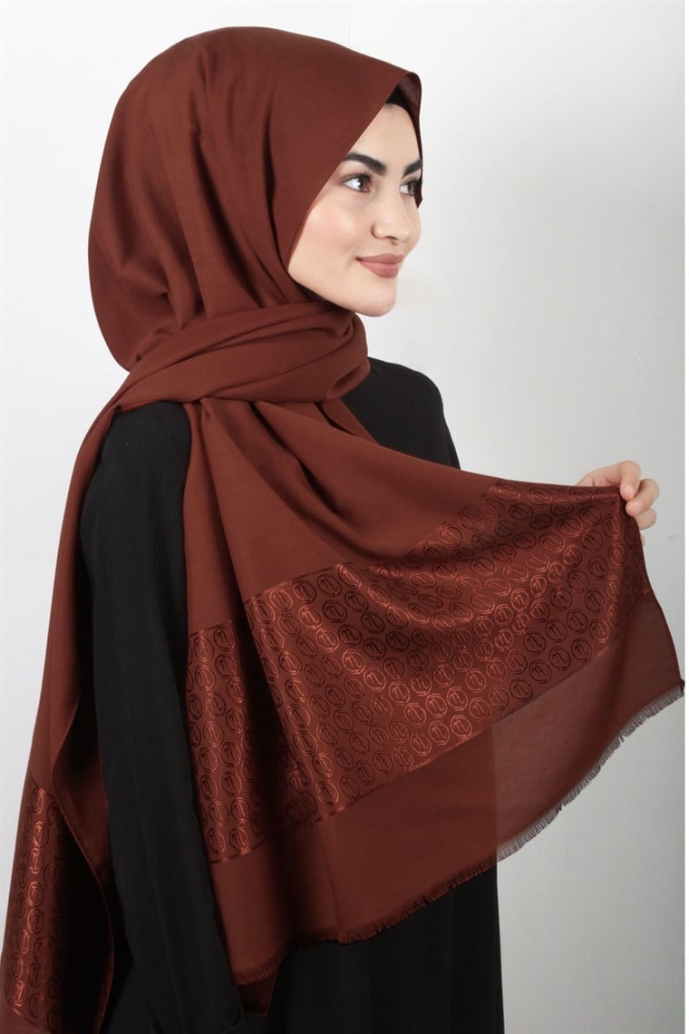 Monogram Şal 143-6 Kiremit