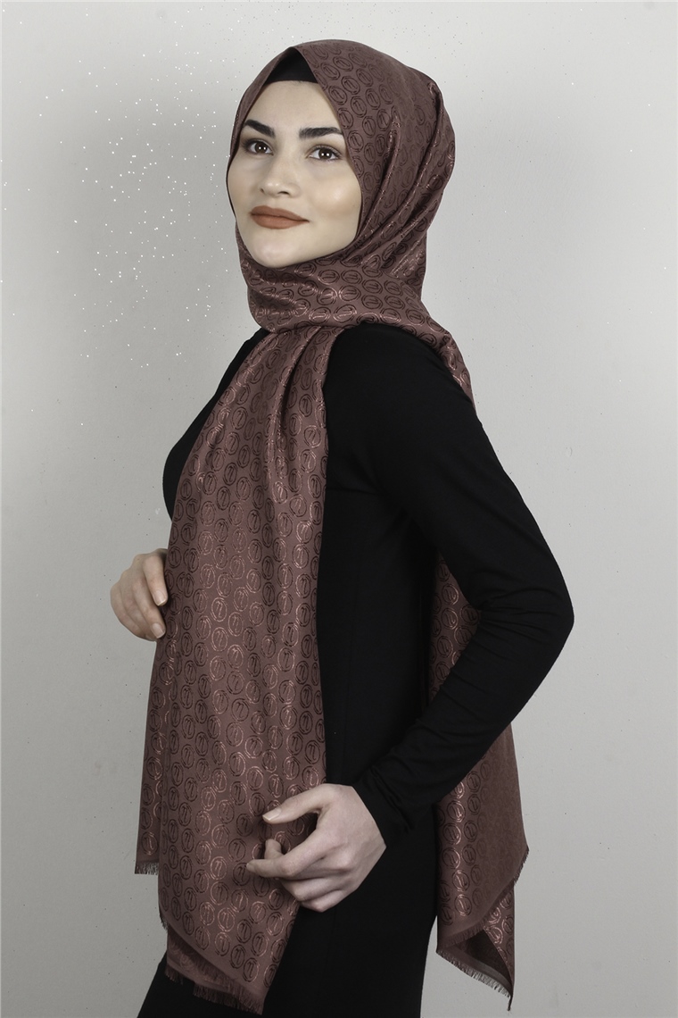 Monogram Şal 144-1 Kızıl Toprak