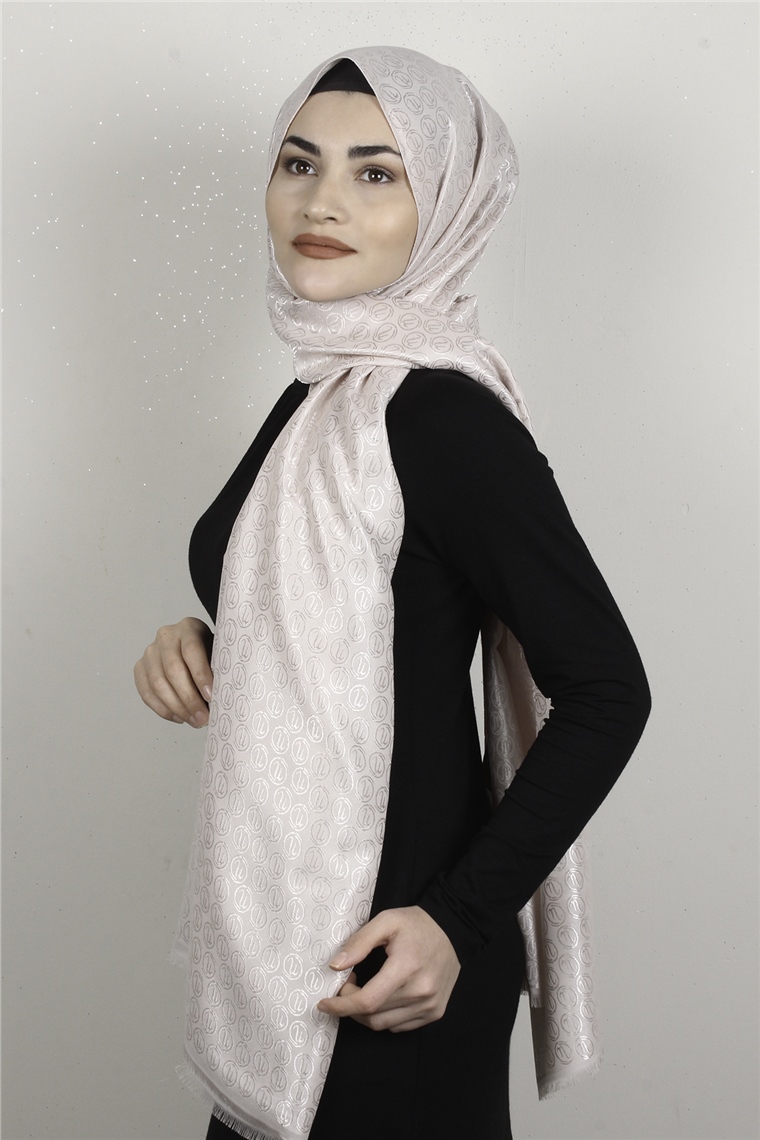 Monogram Şal 144-14 Kemik