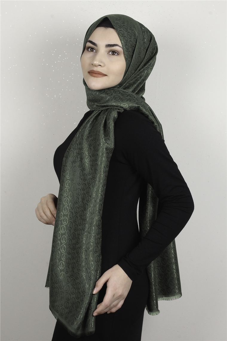 Monogram Şal 144-18 Haki