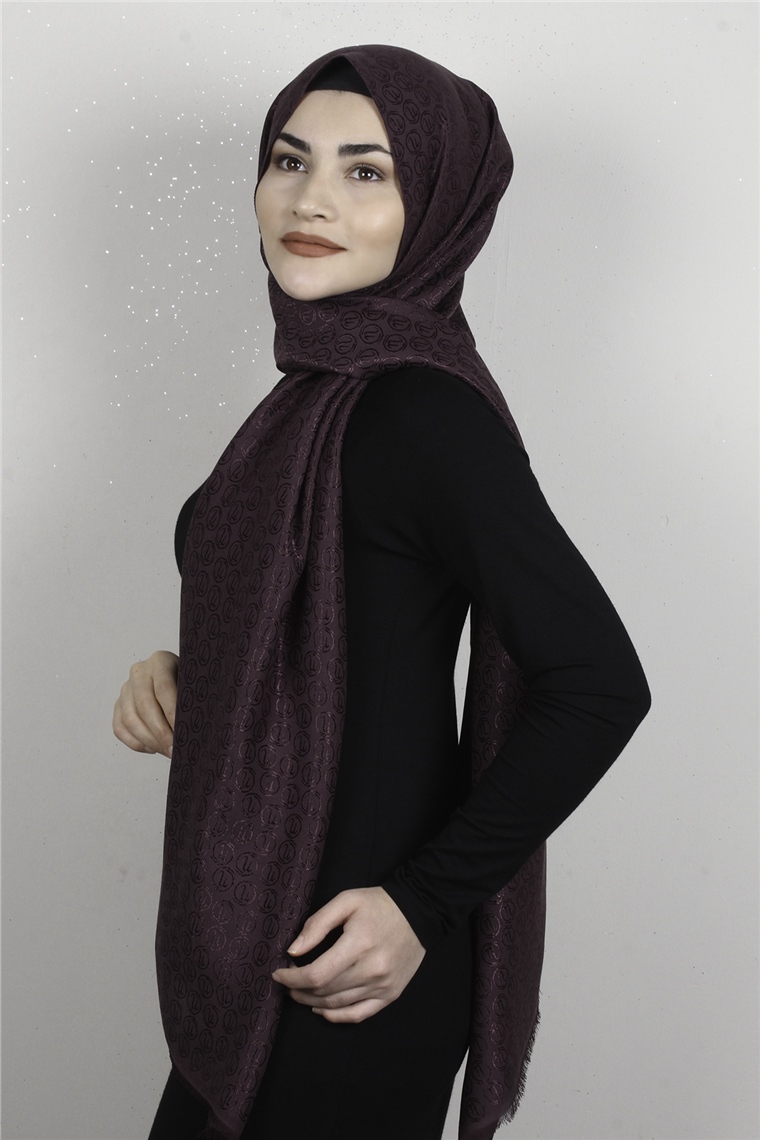 Monogram Şal 144-2 Kızıl Bakır