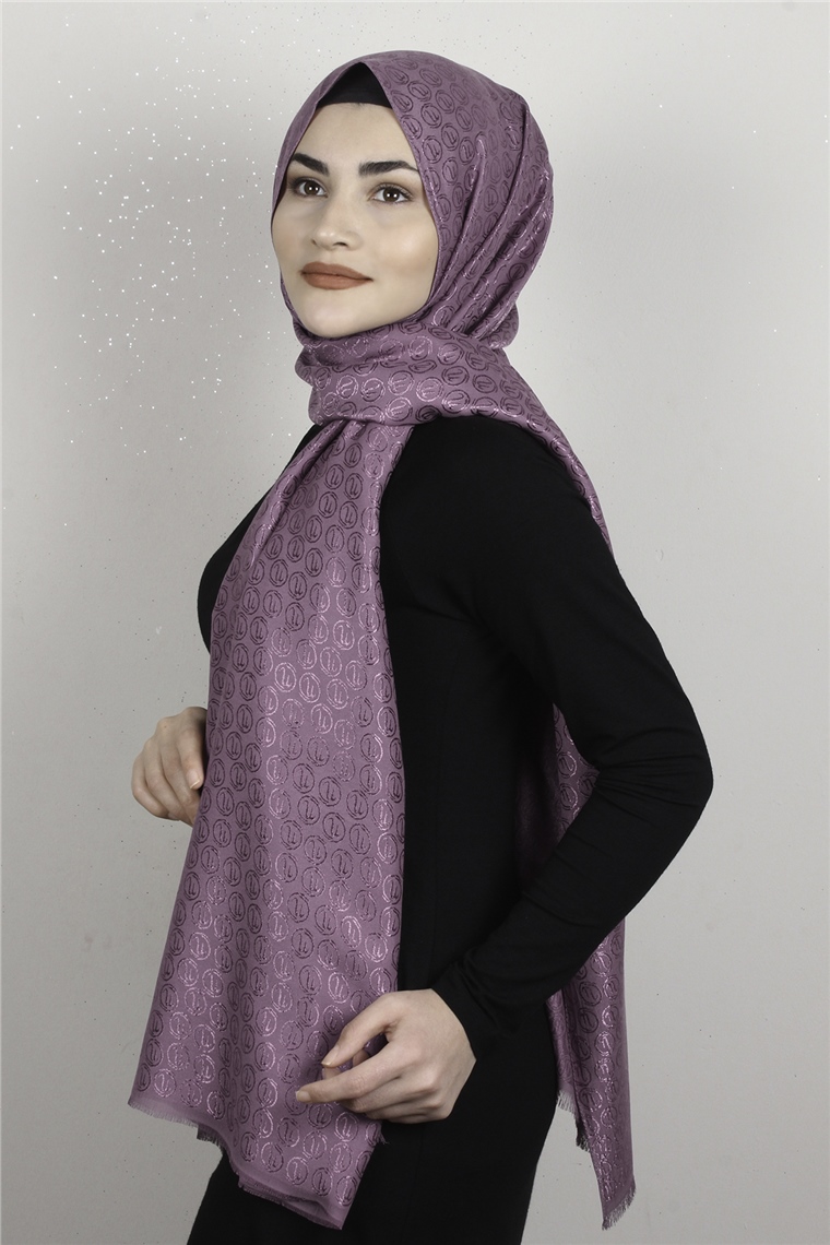 Monogram Şal 144-4 Gül Kurusu