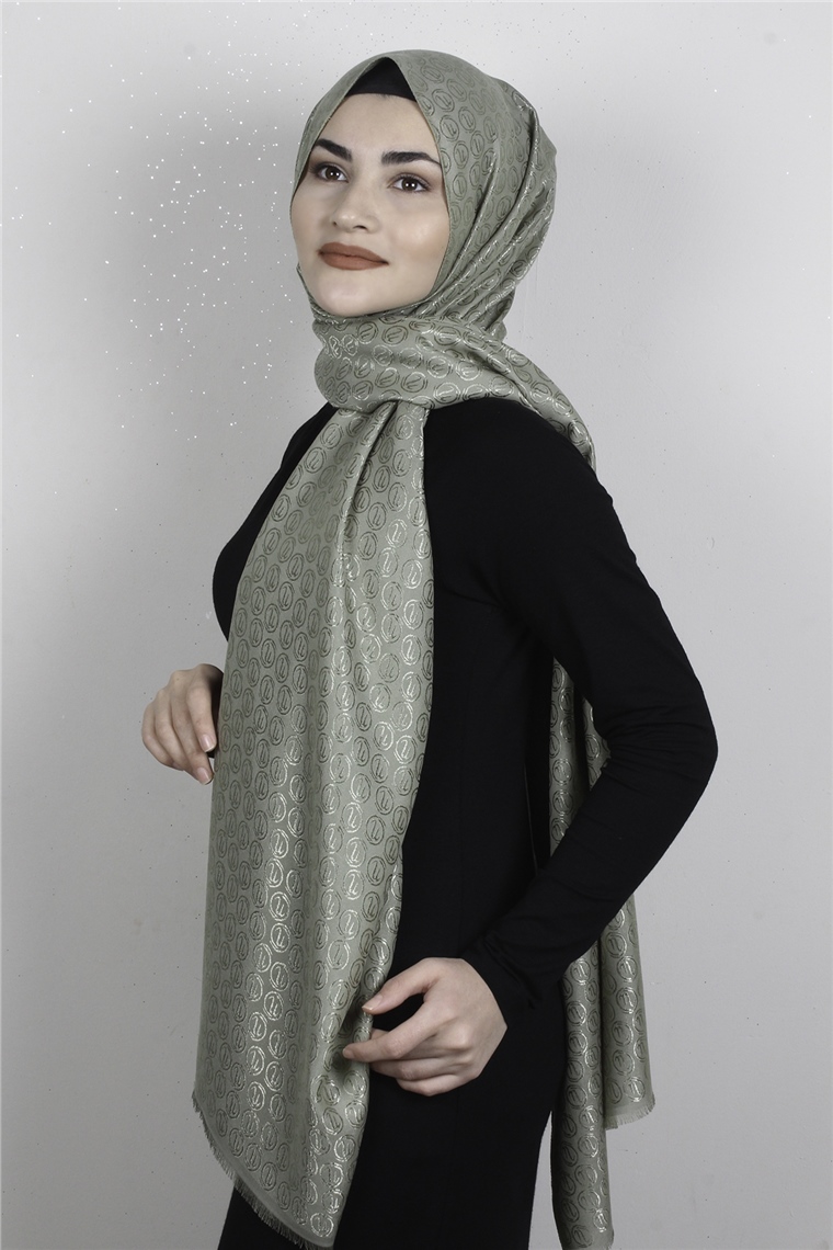 Monogram Şal 144-8 Çağla Yeşili