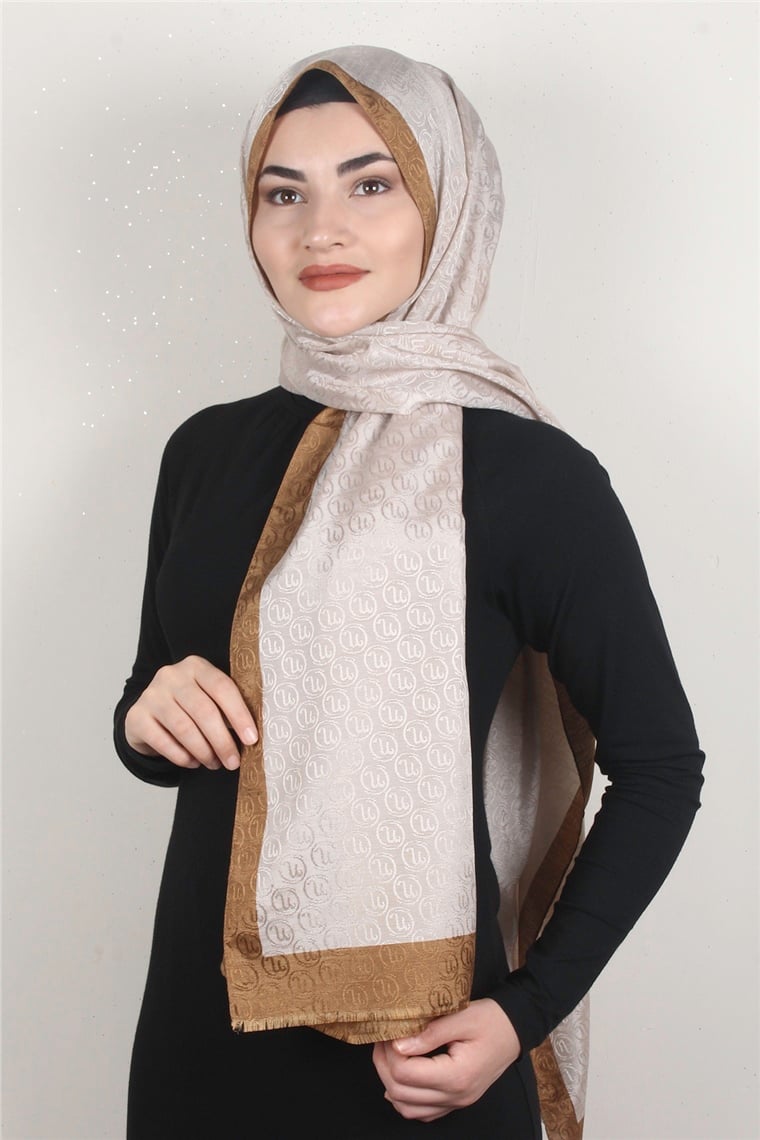 Monogram Şal 145-14 Açık Vizon