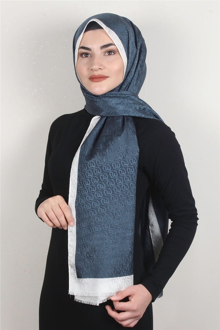 Monogram Şal 145-16 Manyetik Mavi