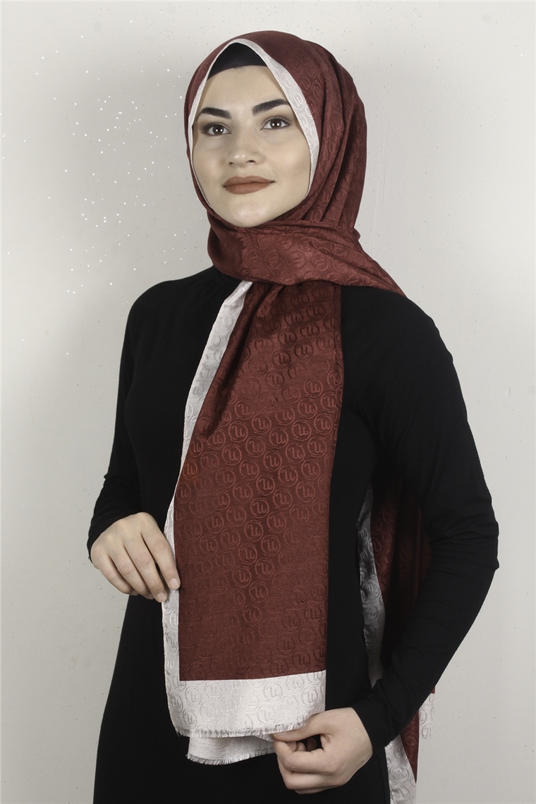 Monogram Şal 145-18 Kırmızı 