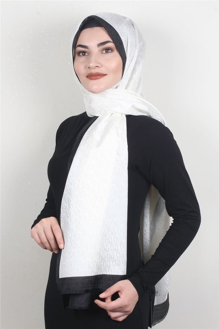 Monogram Şal 145-20 Ekru