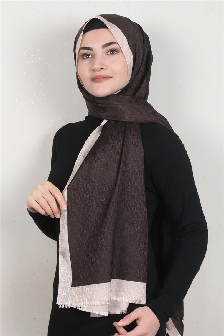 Monogram Şal 145-24 Acı Kahve