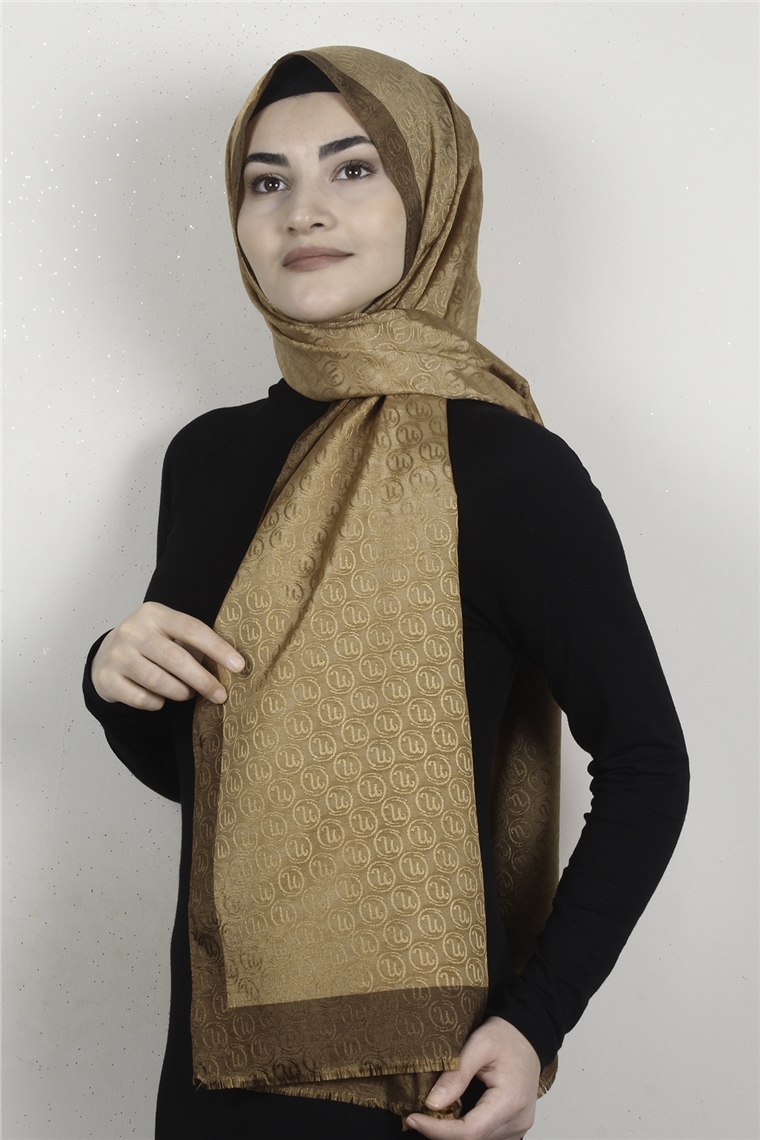 Monogram Şal 145-26 Karamel