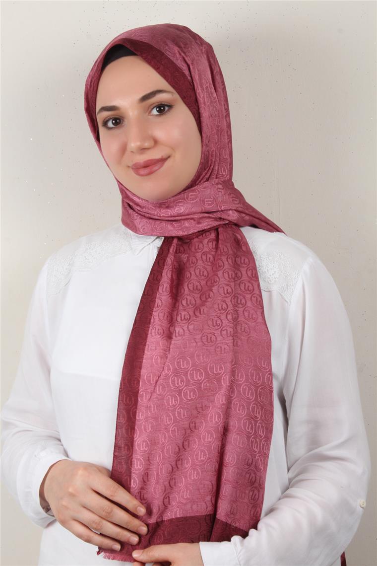 Monogram Şal 145-33 Fuşya