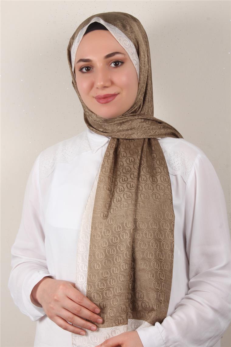 Monogram Şal 145-34 Kahverengi