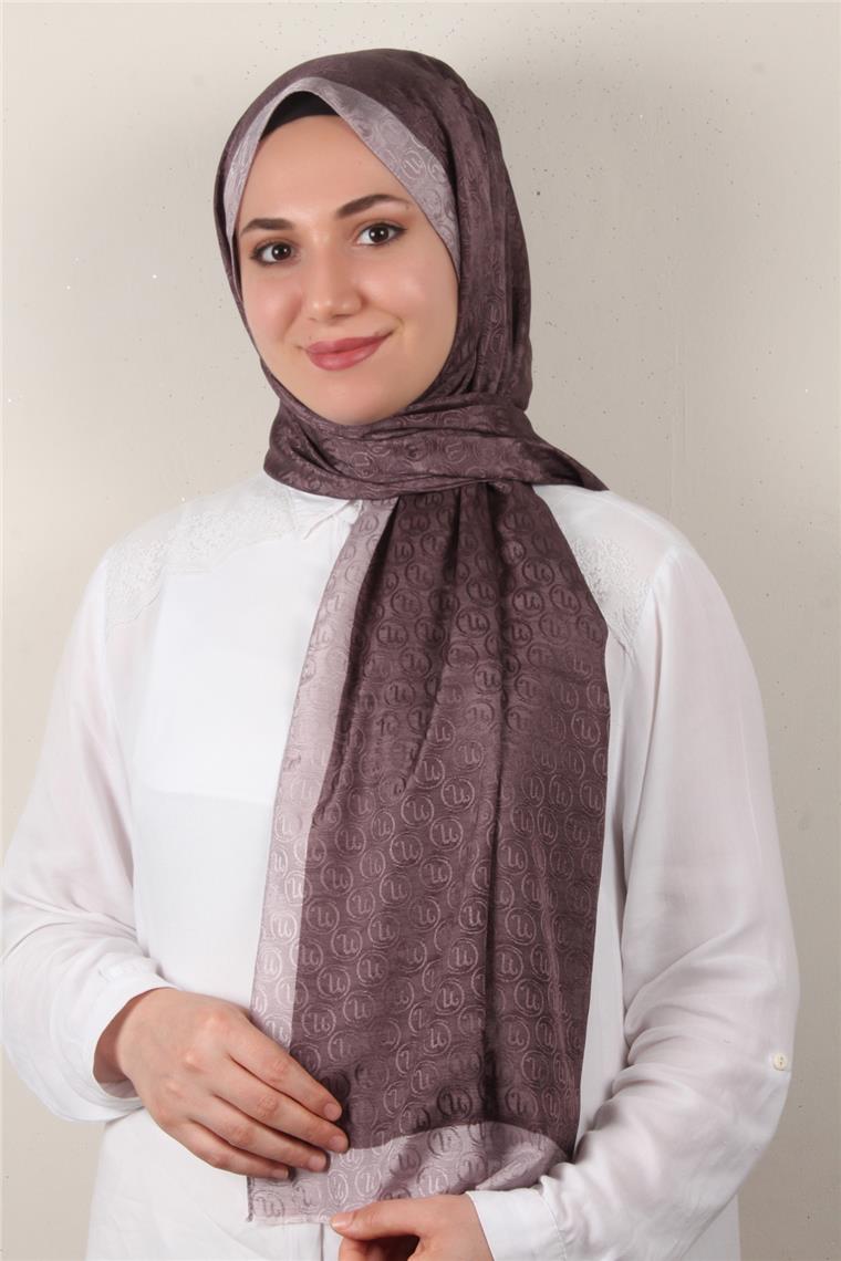 Monogram Şal 145-35 İncir Moru
