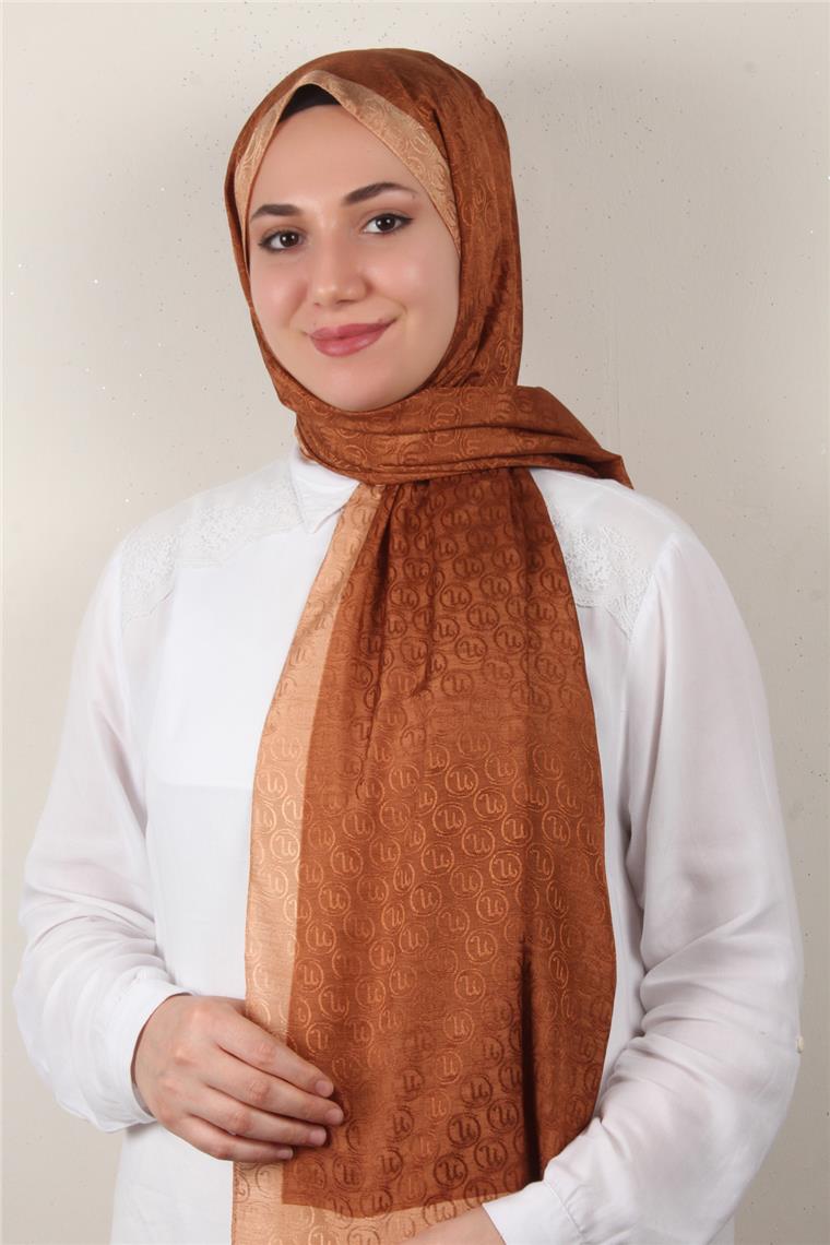 Monogram Şal 145-36 Kiremit