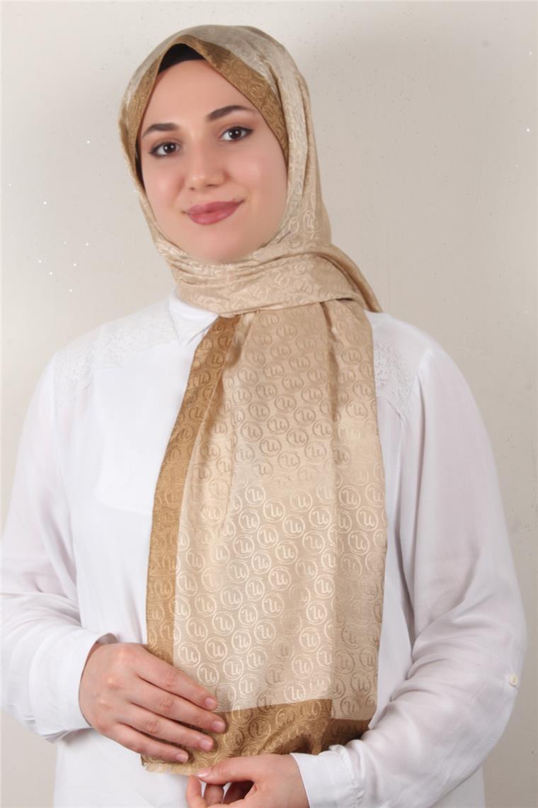 Monogram Şal 145-44 Sütlü Kahve