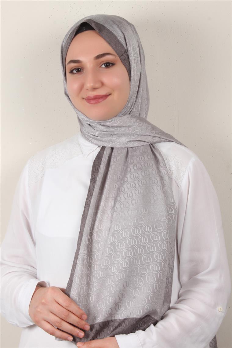 Monogram Şal 145-45 Gümüş