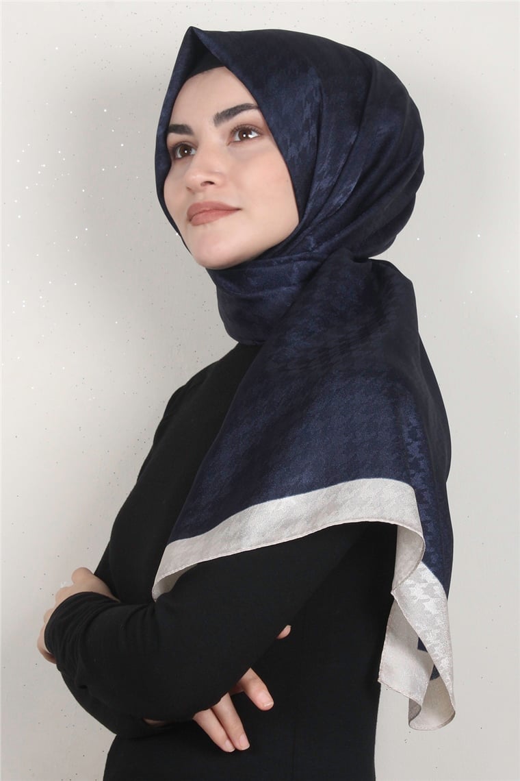 Monogram Şal 149-18 Lacivert