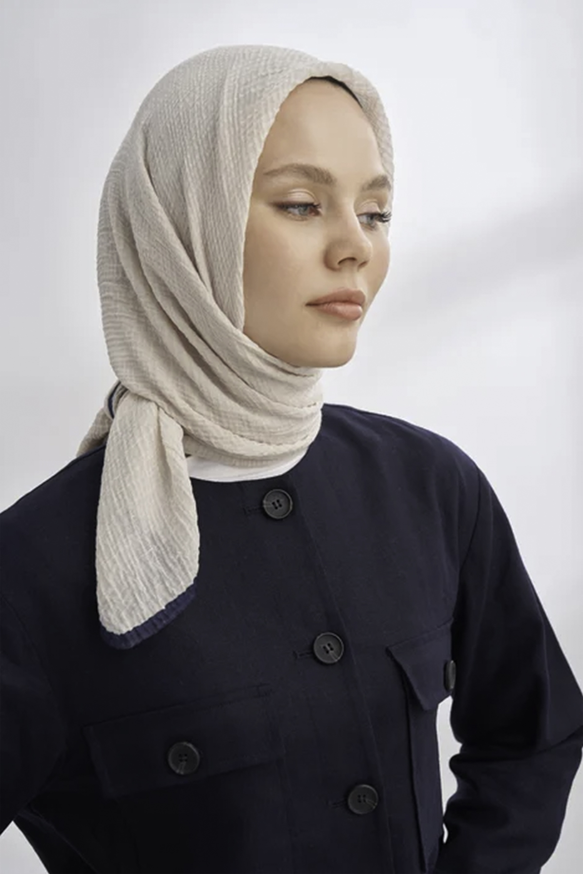 Müslin Biyeli Eşarp 3353-66 Taş 