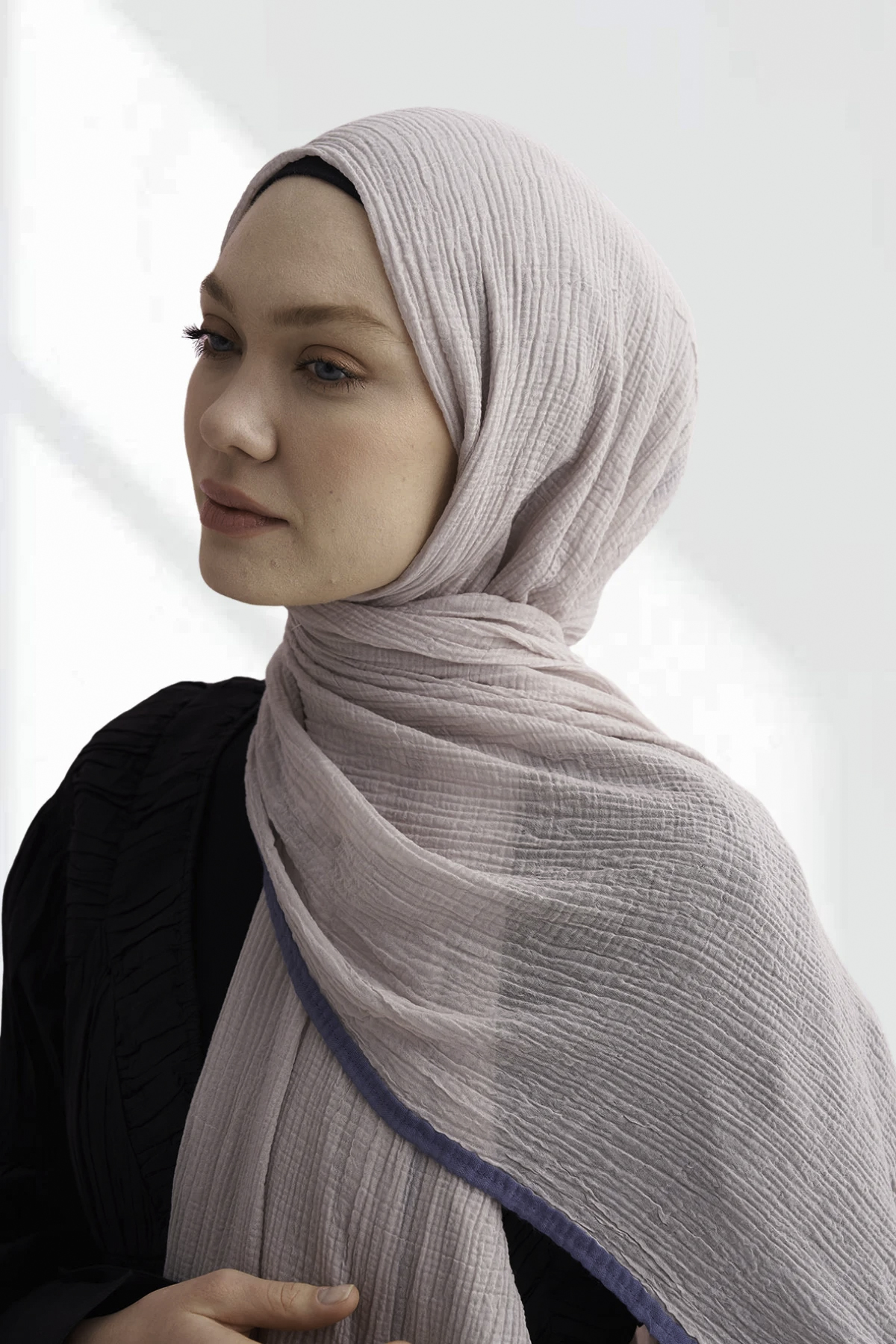 Müslin Biyeli Şal 3352-574 Duman