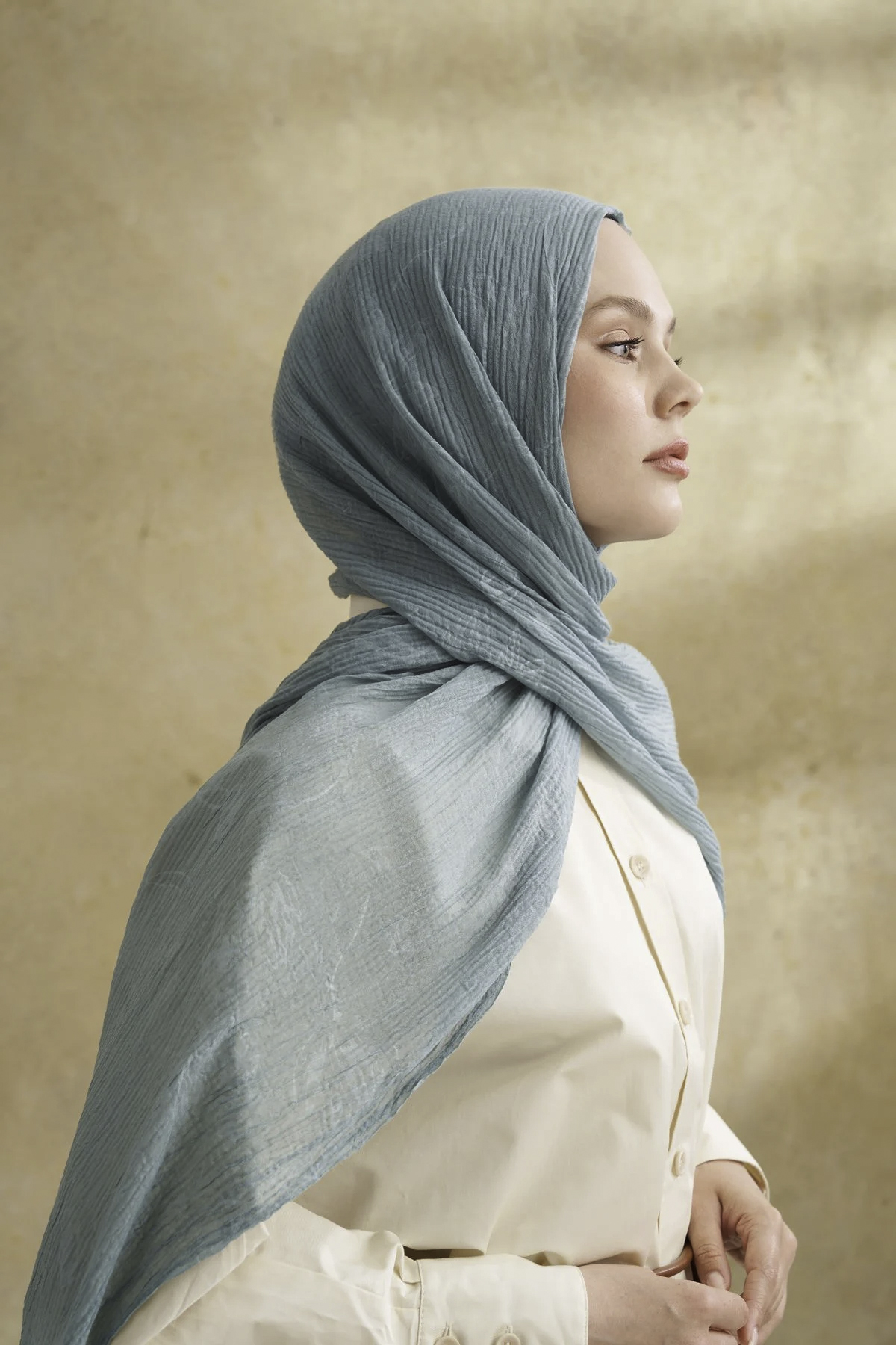 Müslin Yaprak Desen Şal 3351-234 Çağla Yeşili 