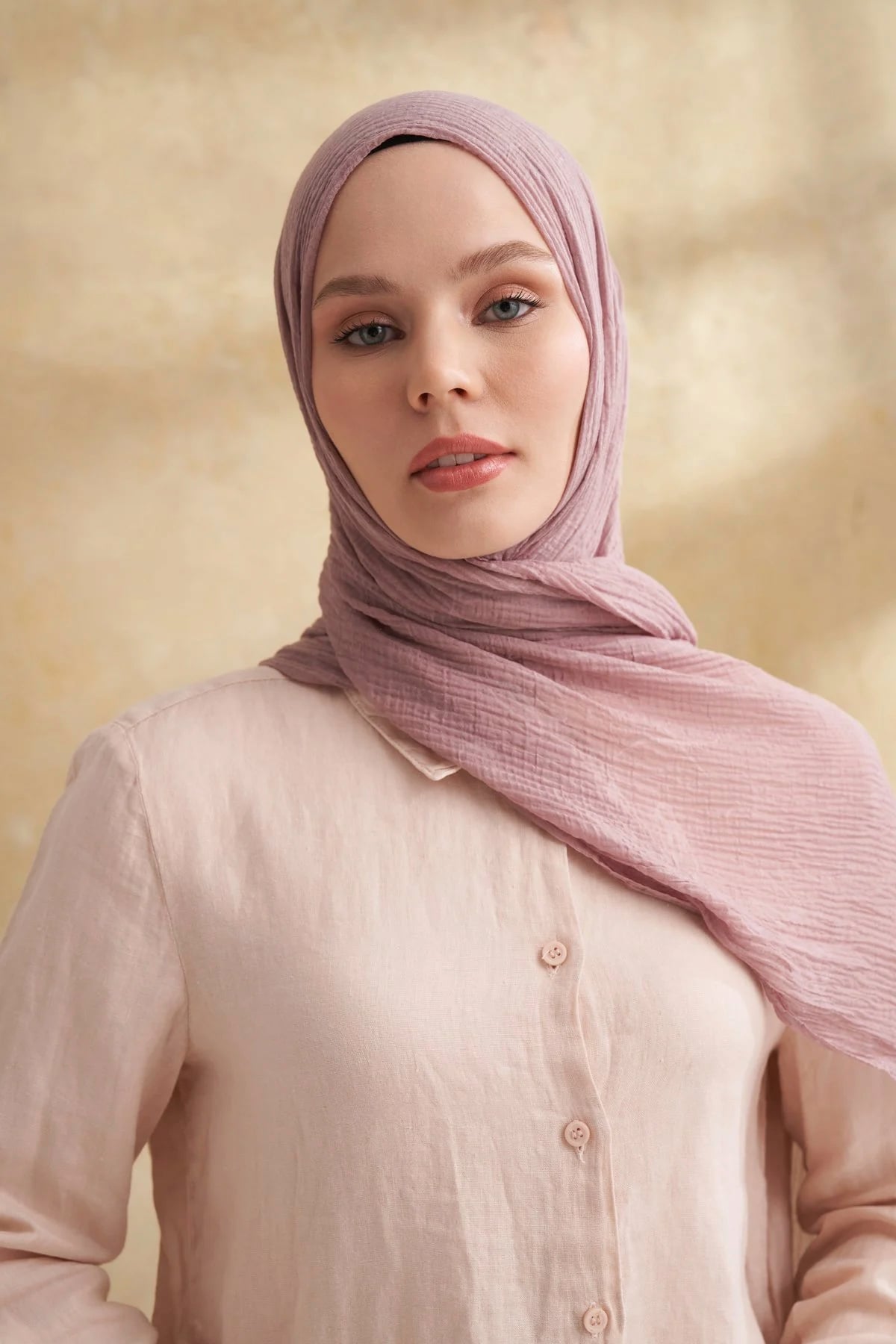 Müslin Yaprak Desen Şal 3351-903 Duman 