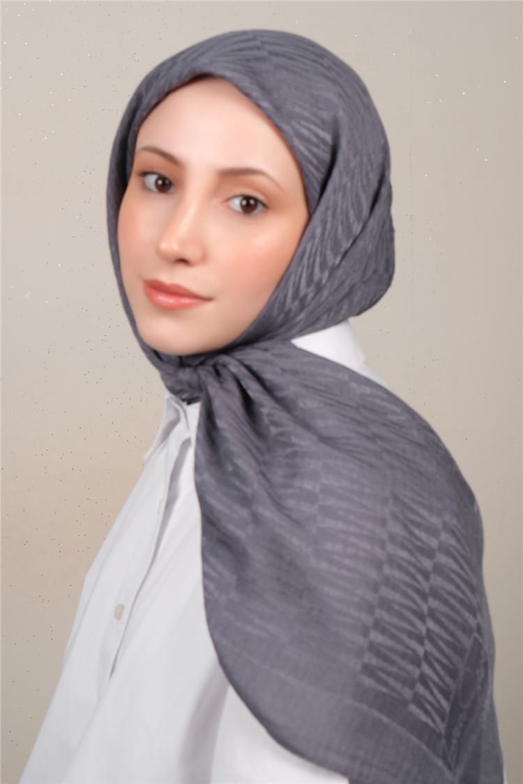 Naia Lyocell Coton Eşarp 8614-2 Gri 