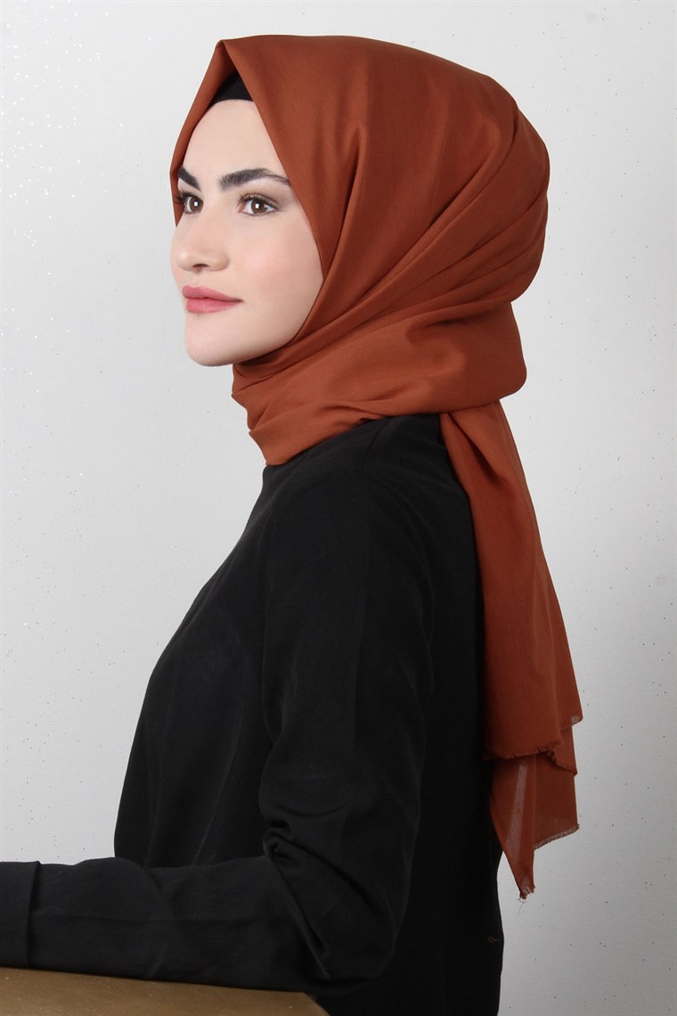 Natural Pamuk Şal 1493-1 Turuncu