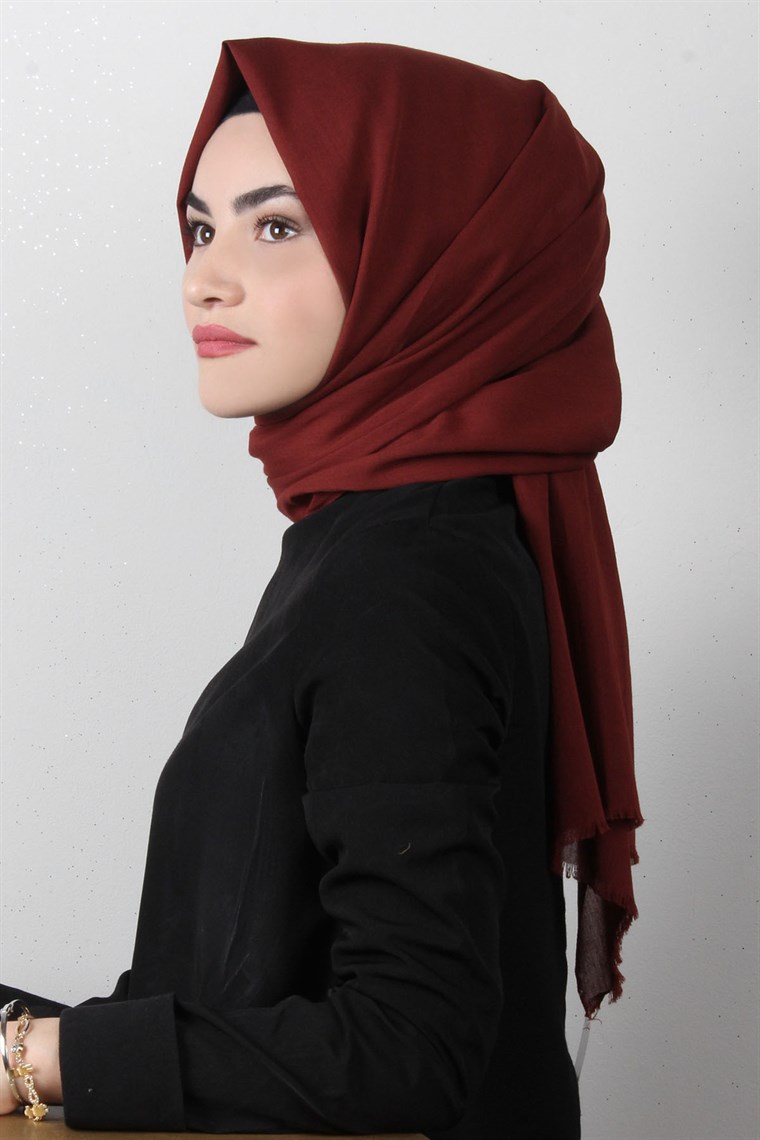 Natural Pamuk Şal 1493-5 Kiremit