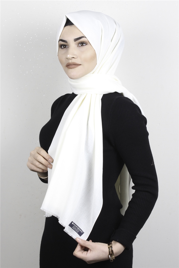 Natural Pamuk Şal 1495-13 Krem