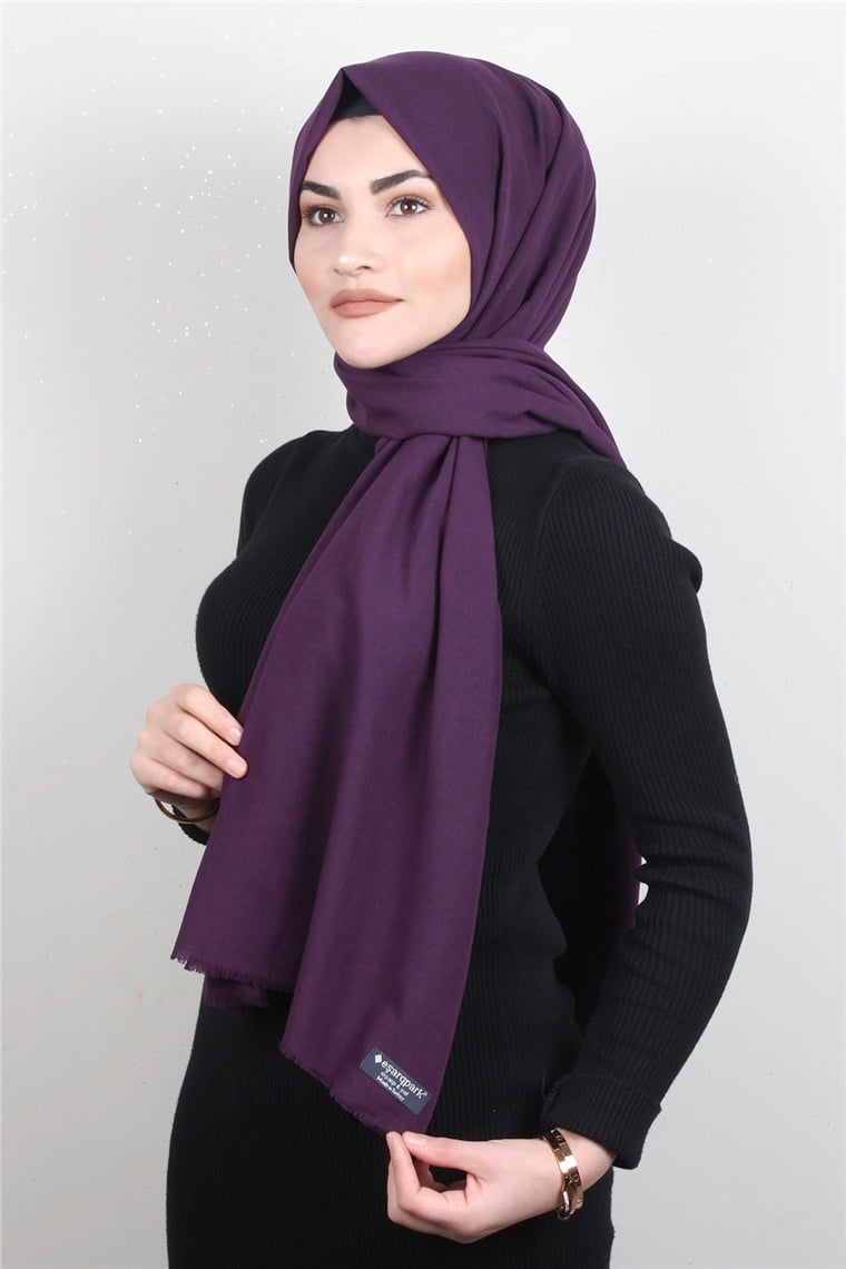 Natural Pamuk Şal 1495-15 Mor