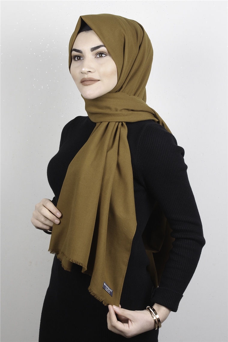 Natural Pamuk Şal 1495-23 Hardal