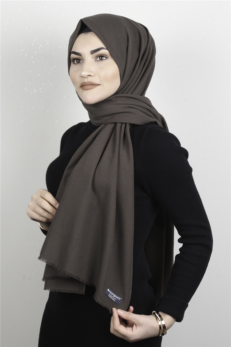 Natural Pamuk Şal 1495-24 Acı Kahverengi