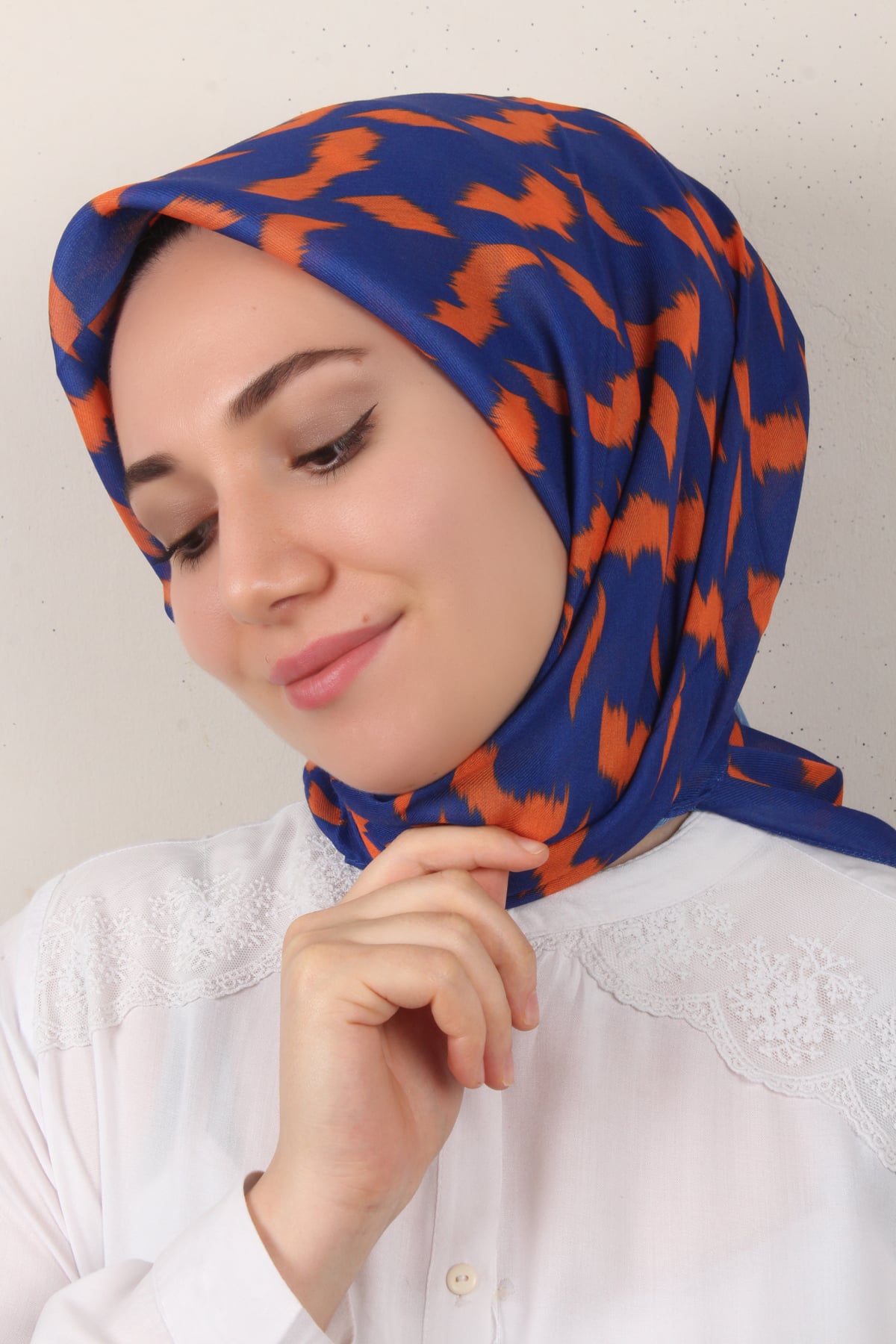 Nirvana Soft Eşarp 3348-21 Saks-Turuncu