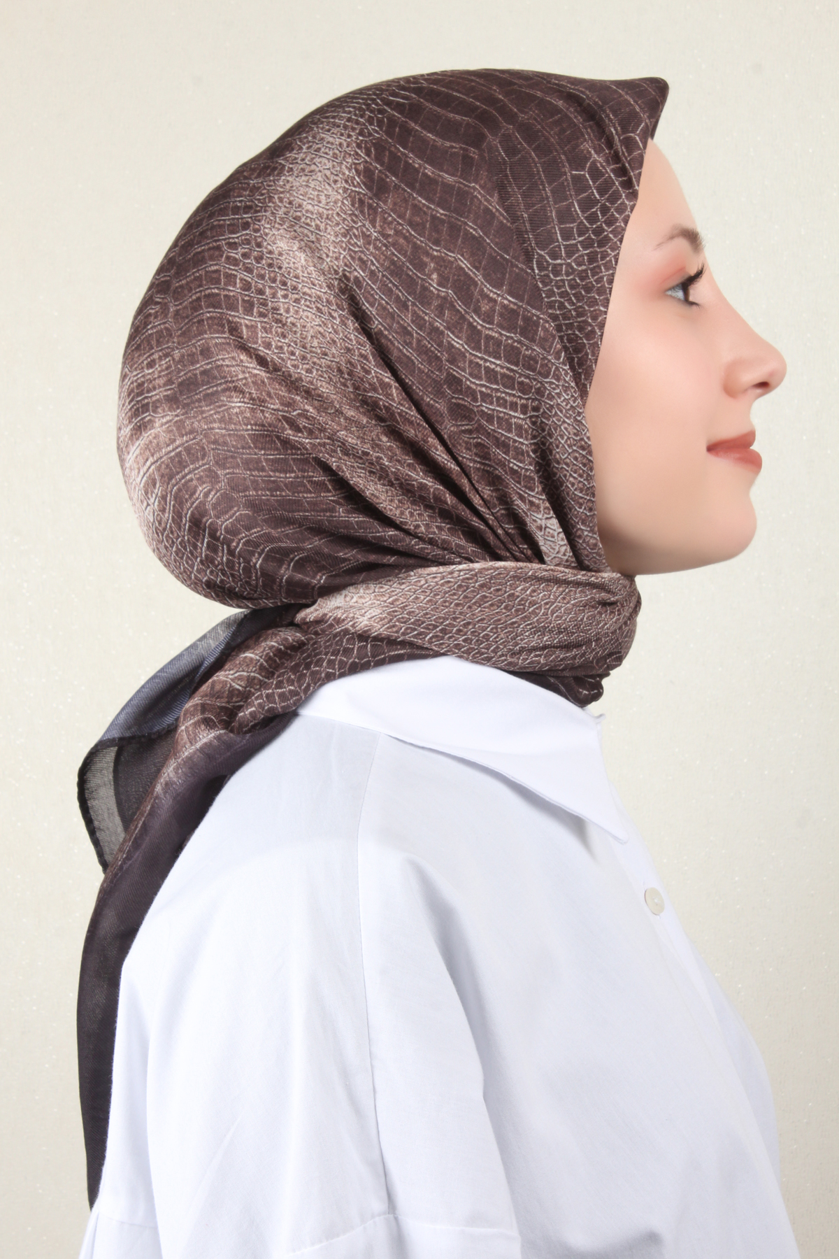 Nirvana Soft Eşarp 8103-4 Siyah-Kahve